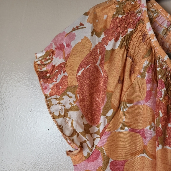 Talbots Orange Mod Floral Silk Dress - Picture 5 of 9